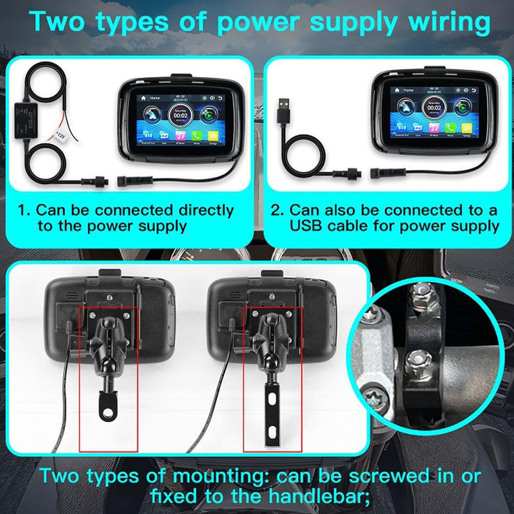 Monitor portátil para moto con pantalla IPS de 5" (12,7 cm) – RideMate