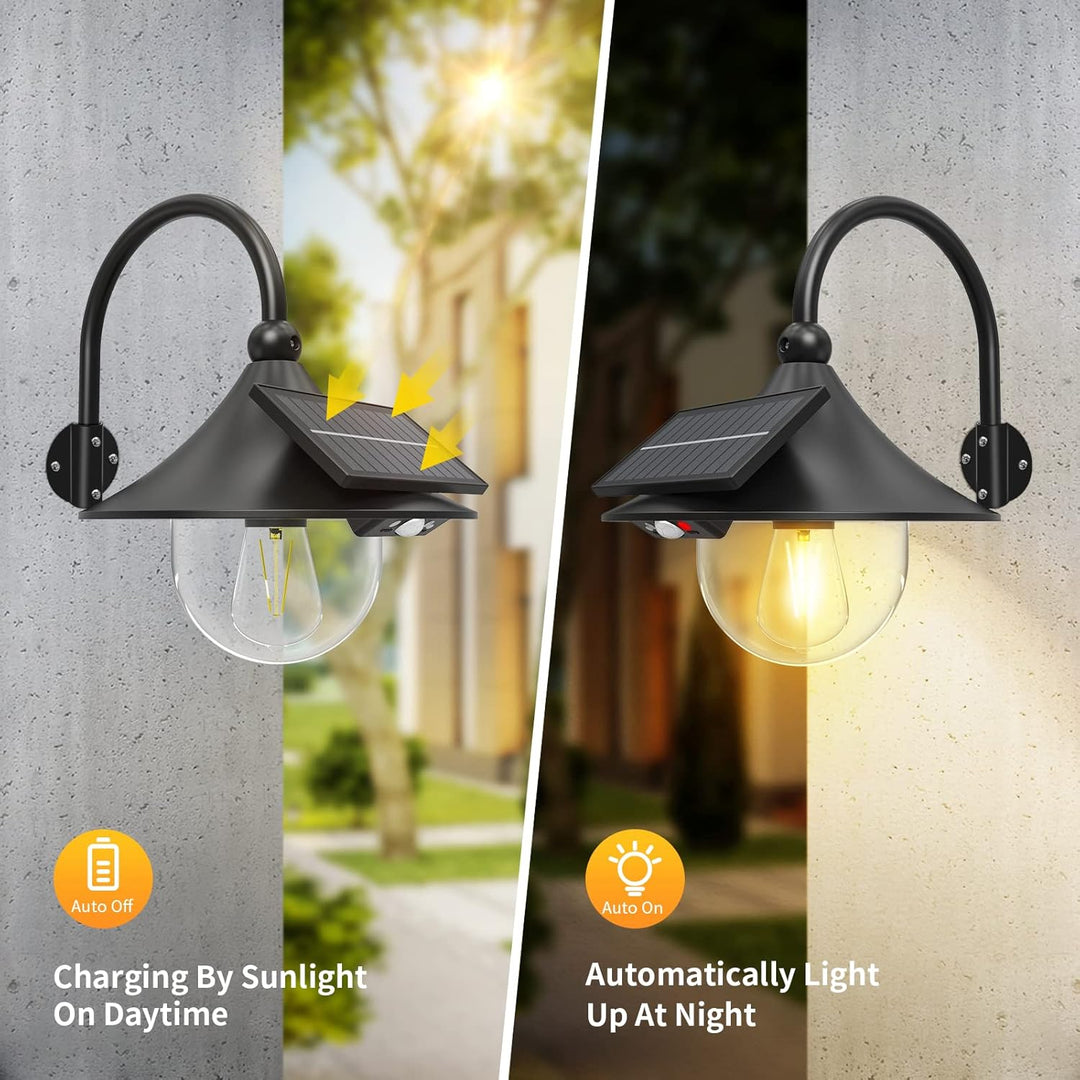 Zonnebeweging Schuurwandlampen met 3 Modi & Gooseneck Ontwerp (2 Pack) – Halden