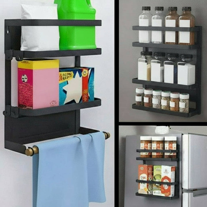 Magnetic Kitchen Spice Rack with Paper Towel Holder – Oryden