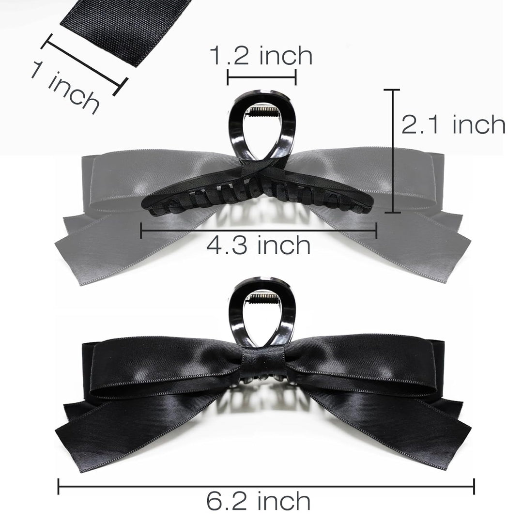 Large Satin Bow Clips