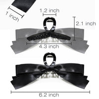 Large Satin Bow Clips