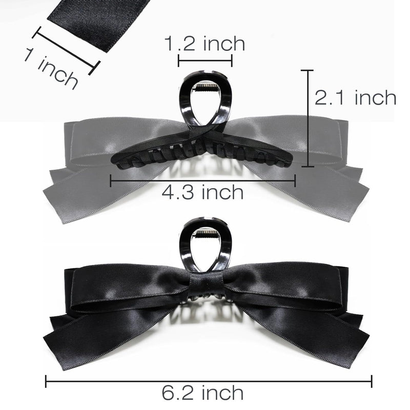 Large Satin Bow Clips