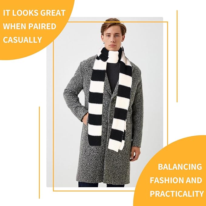 Chunky Knit Striped Scarf for Men - Chris