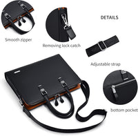 Genuine Leather Multi-Compartment Business Laptop Bag for Professionals