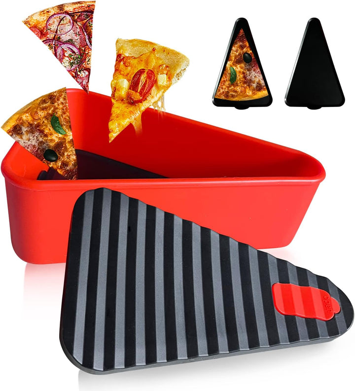Contenedor reutilizable para guardar pizza con 2 bandejas – SliceSafe