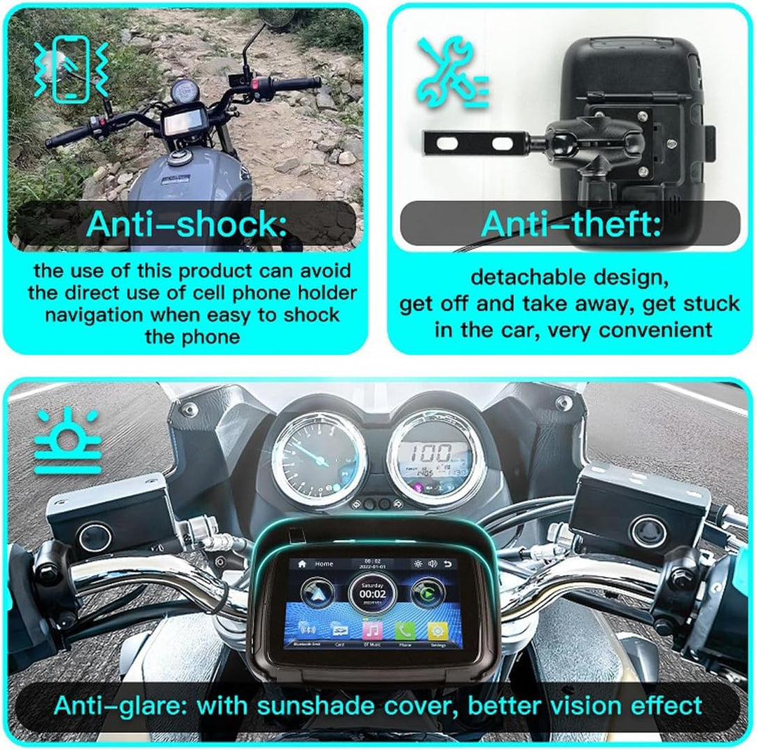 Monitor portátil para moto con pantalla IPS de 5" (12,7 cm) – RideMate
