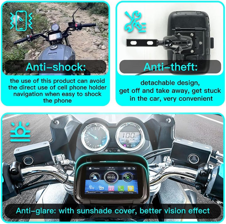 Monitor portátil para moto con pantalla IPS de 5" (12,7 cm) – RideMate