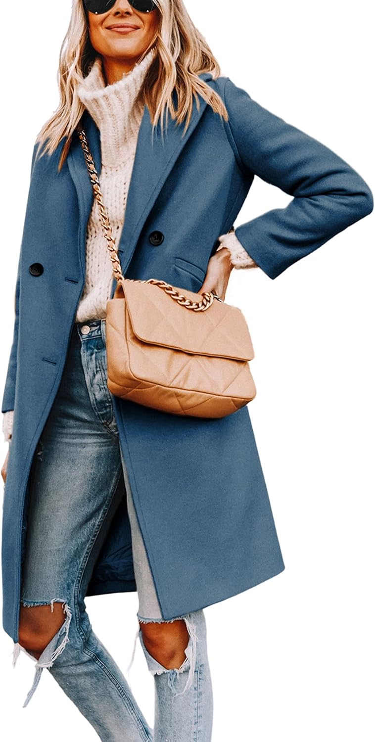 Dames Winter Wollen Jas met Notch Revers - Sofia