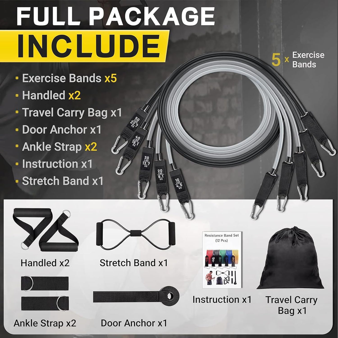 Set colgable de bandas de resistencia para fitness – Veltrix