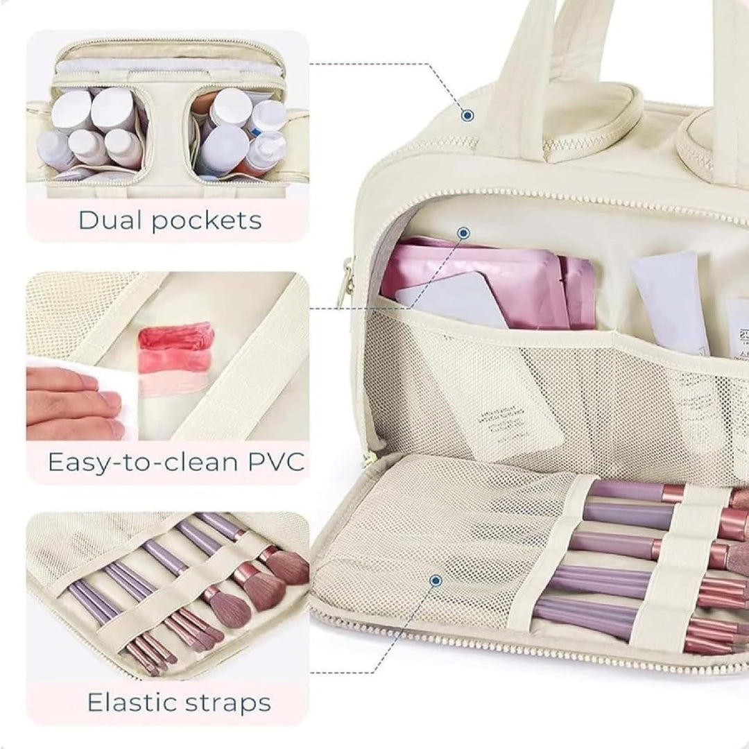 Bolsa de viaje para maquillaje – Neceser impermeable grande y organizador de maquillaje (4 en 1) – Selvane