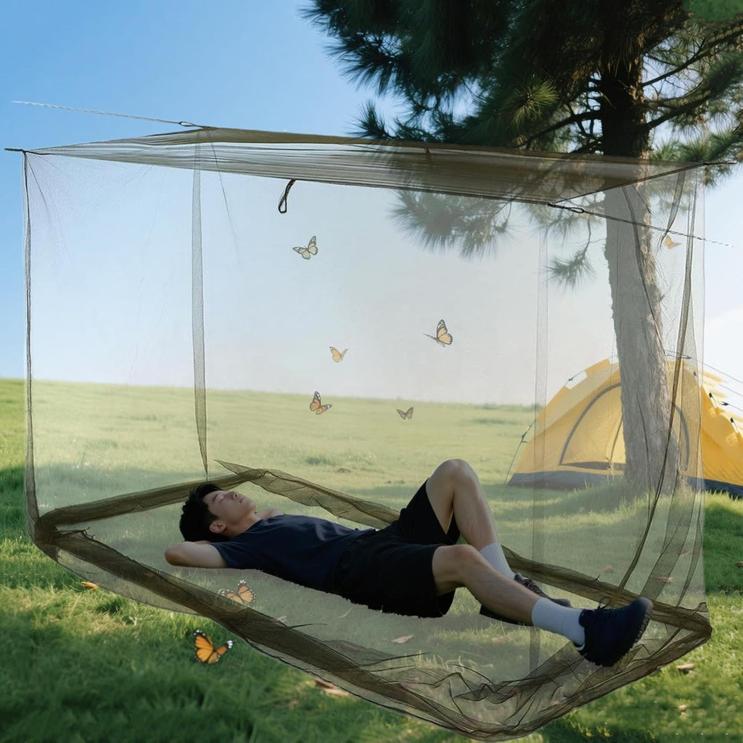 Toldo rectangular de malla antimosquitos de madera para exterior - Ventora