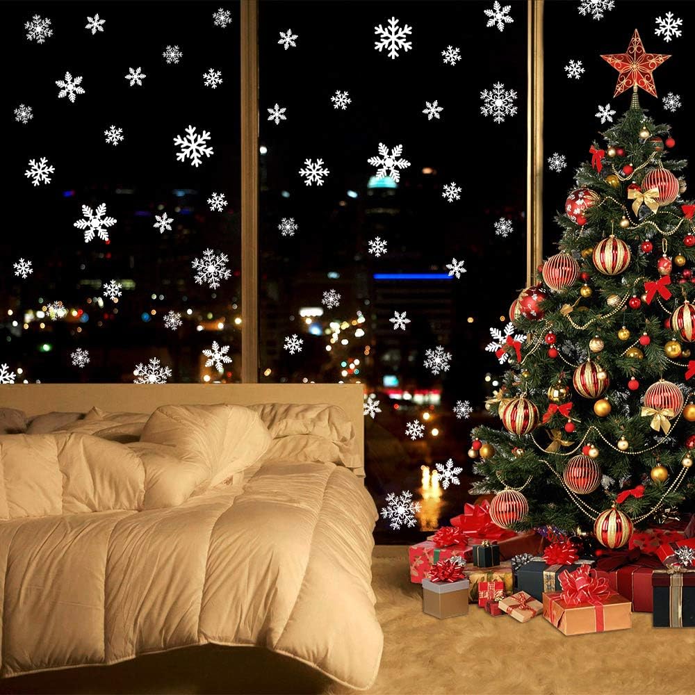 Snowflake Christmas Window Stickers - WinterGlow