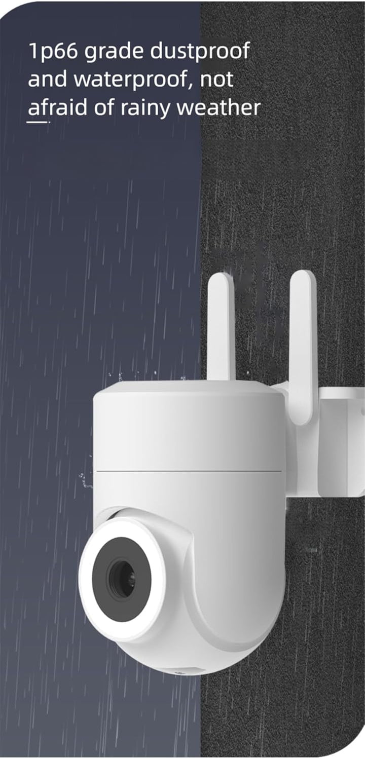 Outdoor and indoor security camera with 2K resolution and 355° view