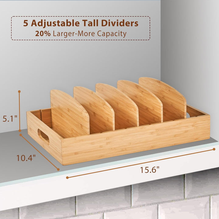 Bamboo Kitchen Organizer for Lid Storage - TopKeeper