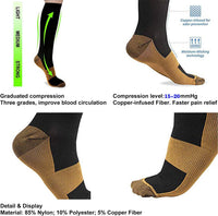 Graduated Copper Compression Socks 15-20mmHg (8 Pairs) - StepRelief