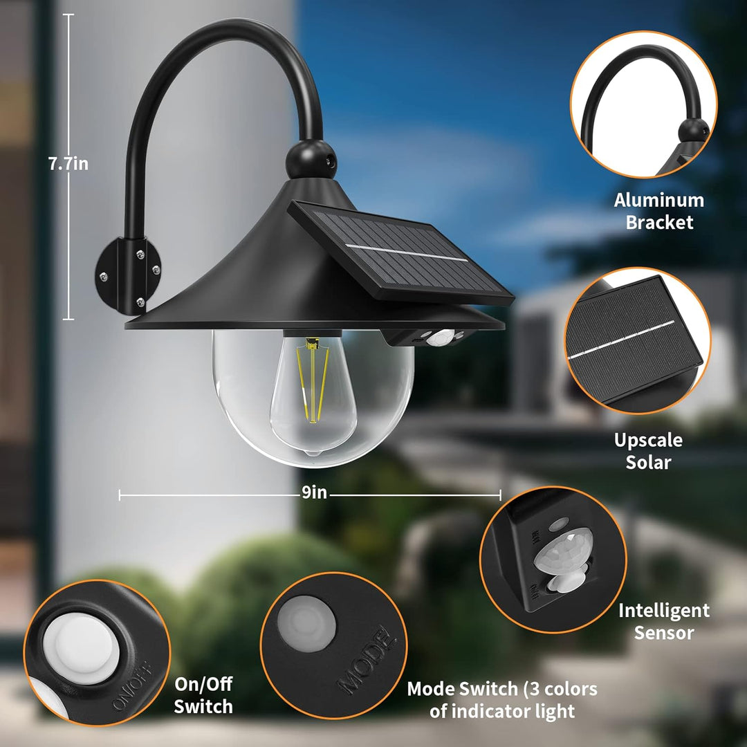 Zonnebeweging Schuurwandlampen met 3 Modi & Gooseneck Ontwerp (2 Pack) – Halden