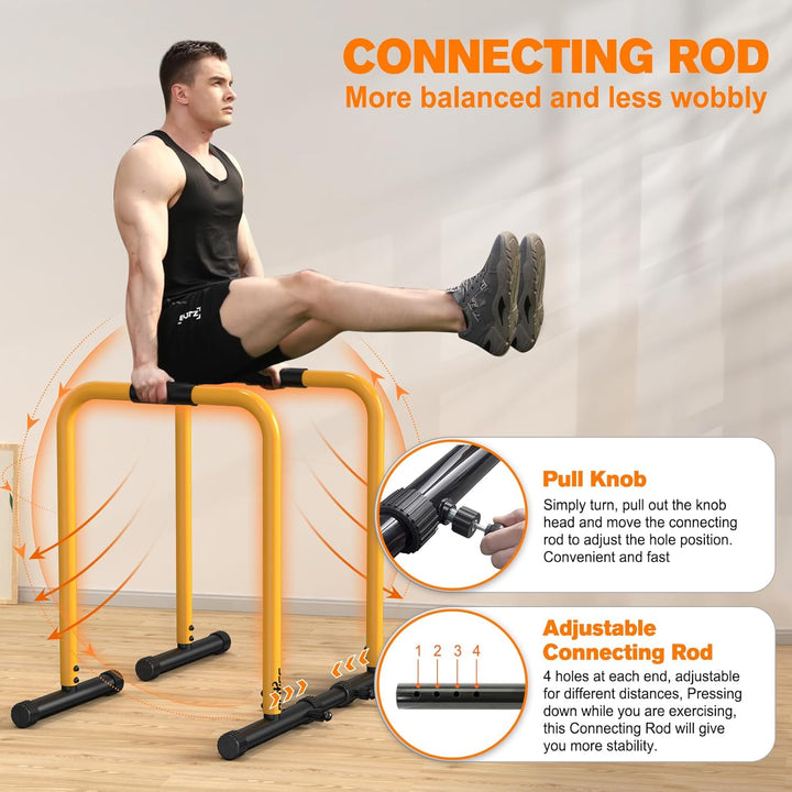 Heavy Dip Station & Push-Up Stand for Home Fitness