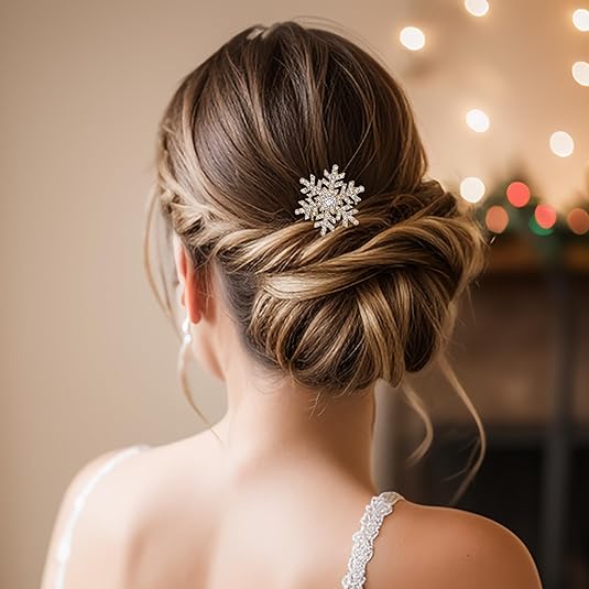 Winter Crystal Snowflake Hairpin - SnowGleam