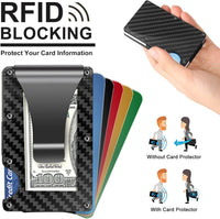 Slim RFID-Blocking Carbon Fiber Wallet with Money Clip - CarbonVault
