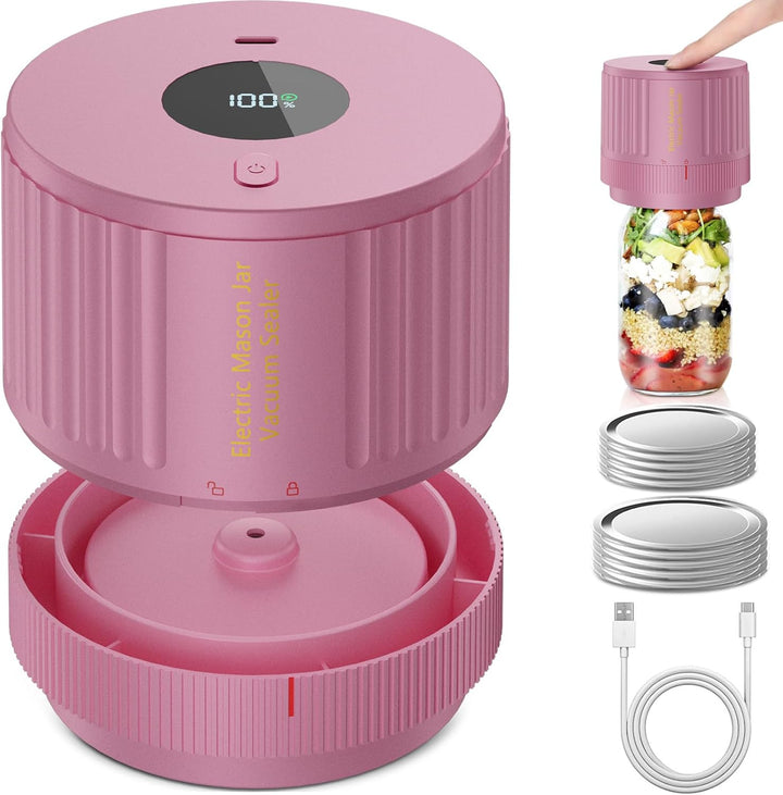Electric Mason Jar Vacuum Sealer Kit - Preserve Freshness Fast!