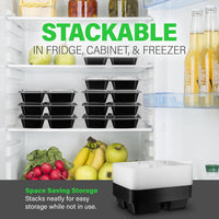 Meal Prep Containers – 3-Compartment Bento Boxes with Lid 900 ml [20 Pack]