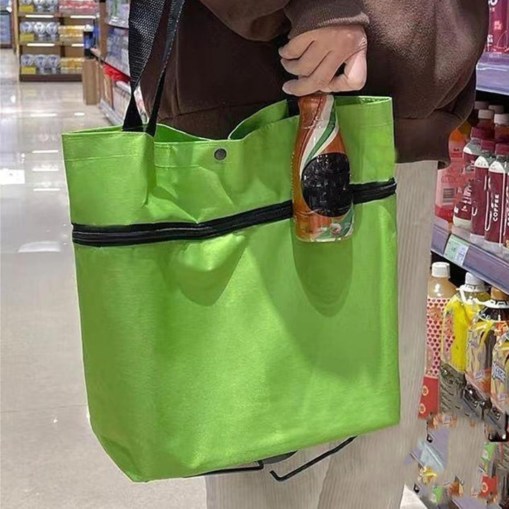 Large-Capacity Foldable Shopping Bag with Wheels – Reusable Cart Tote – Veytra