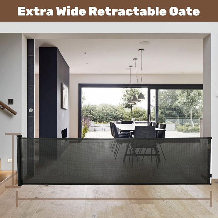 Retractable Mesh Baby Safety Gate with Automatic Closing – Kivora