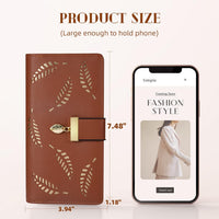 Long Leaf Leather Wallet - Leanne