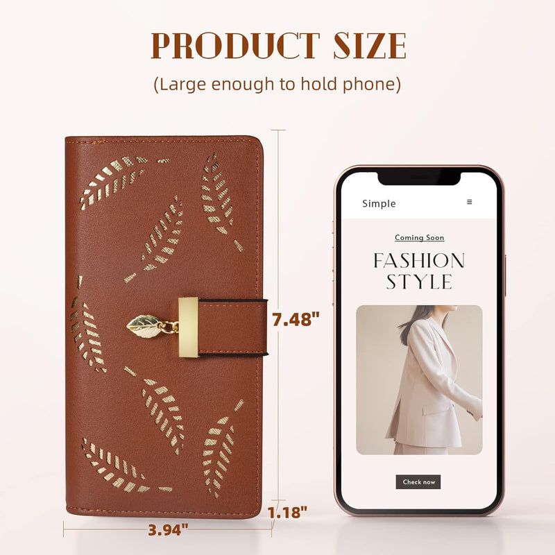 Long Leaf Leather Wallet - Leanne