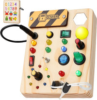 Montessori tablica korkowa dla maluchów z 27 lampkami LED - BrightMinds