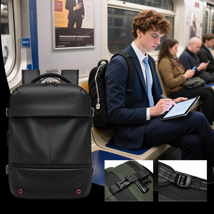 Mochila de viaje expandible e impermeable con compresión al vacío – Arvid
