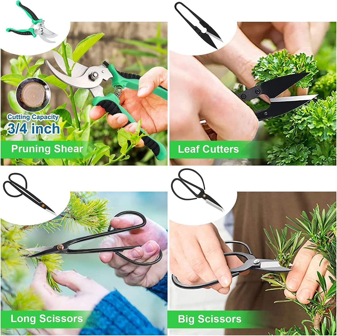 24-delige Bonsai Boomverzorgingsset met Hoog-K koolstofstaal Gereedschap en PU Leren Tas – Sevora