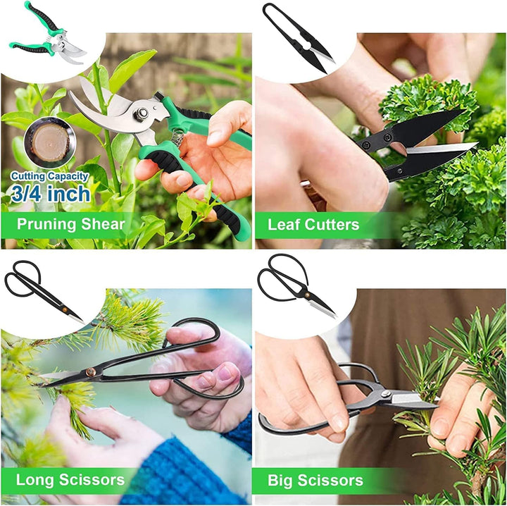 24-delige Bonsai Boomverzorgingsset met Hoog-K koolstofstaal Gereedschap en PU Leren Tas – Sevora
