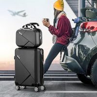 2-delige ABS Harde Koffer Set met TSA-slot & 360° Draaiwielen