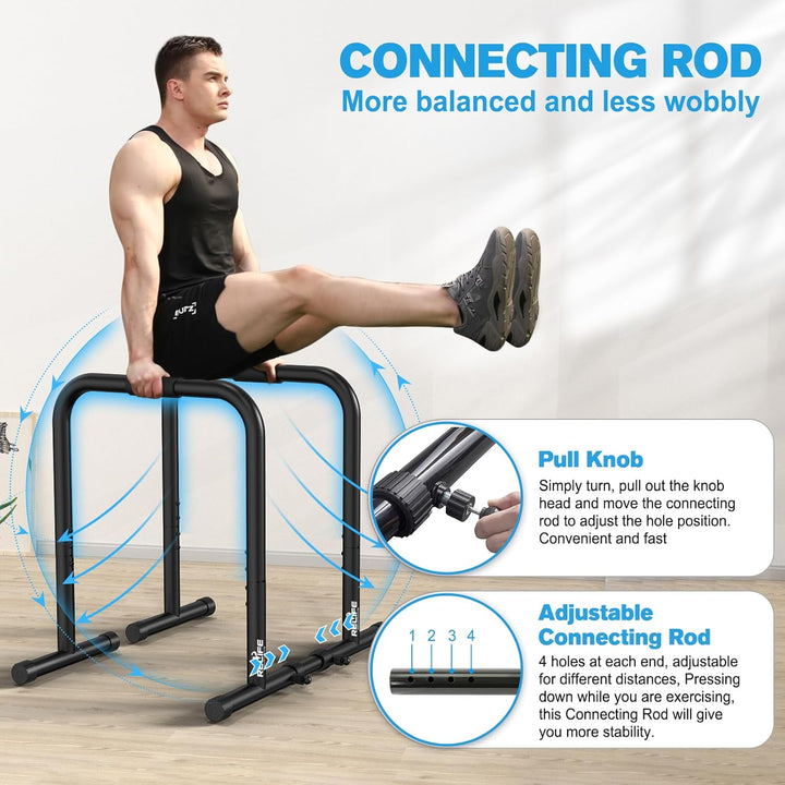 Heavy Dip Station & Push-Up Stand for Home Fitness