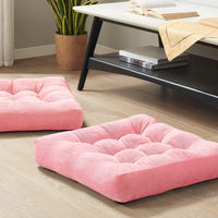 Set of 2 Meditation Cushions - Large Tufted Corduroy Cushions