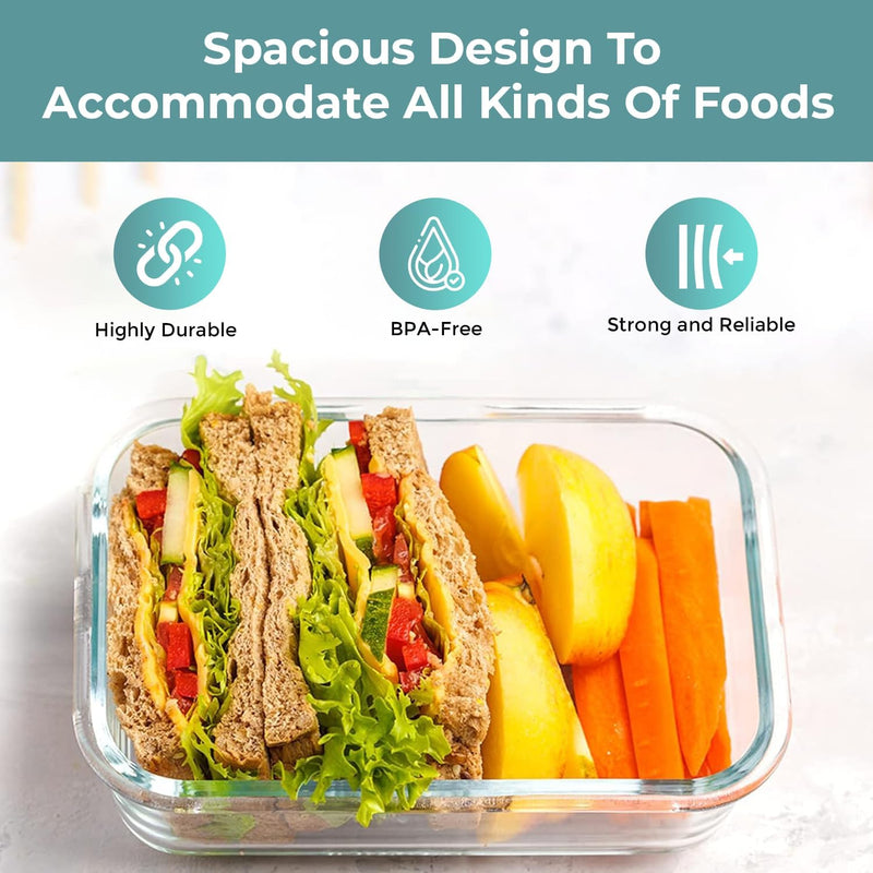 8-Piece Set of Glass Food Storage Containers with Lids