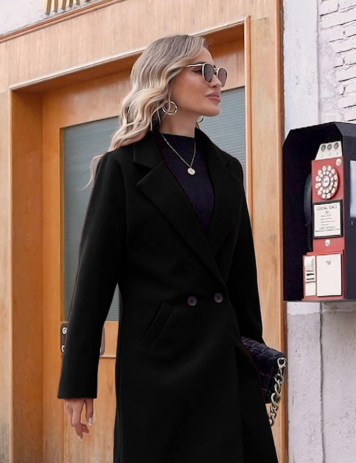 Dames Winter Wollen Jas met Notch Revers - Sofia