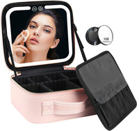 Travel Makeup Organizer with LED Mirror