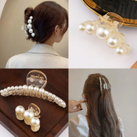 Stylish Pearl Hair Clips - 4-Pack