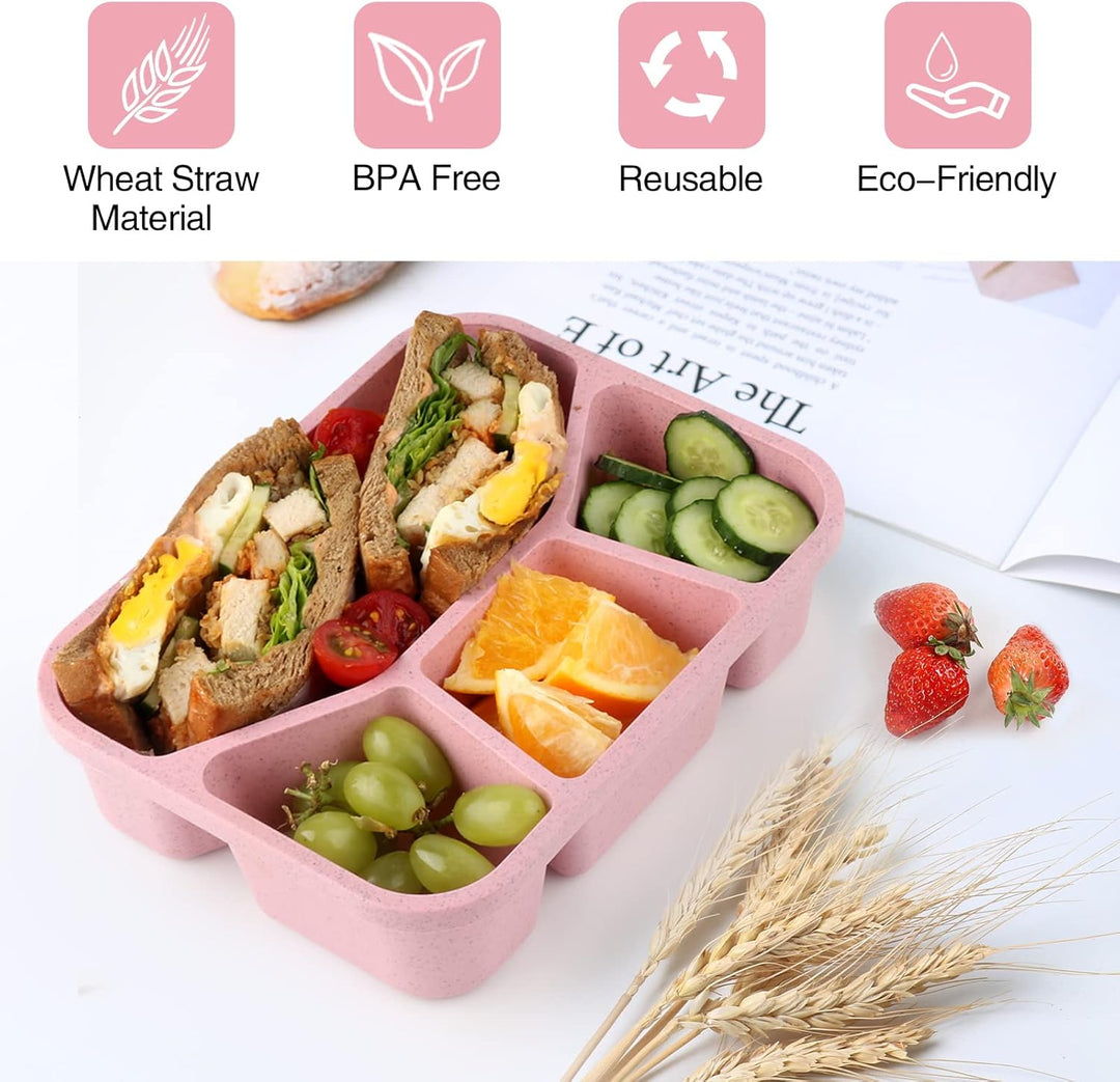 4-Pack Bento Snack Boxes – 4 Compartments
