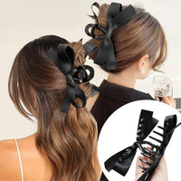Large Satin Bow Clips