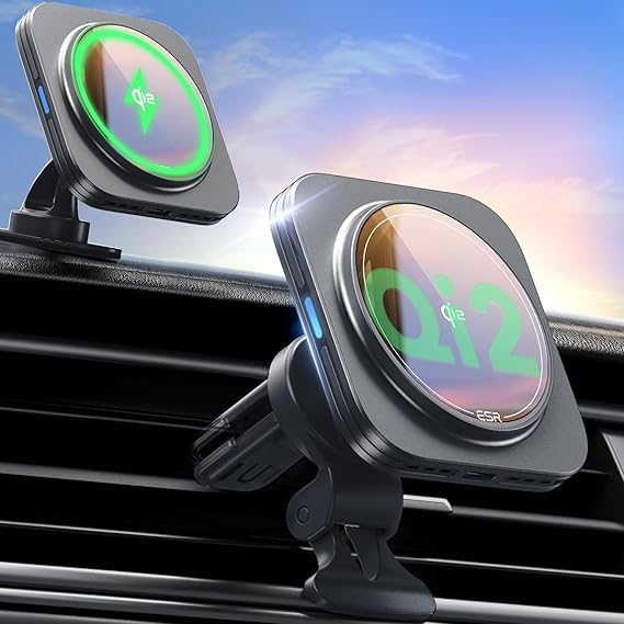 Qi2 Certified 15W MagSafe Car Charger – Magnetic Wireless Charger for Dashboard and Air Vent
