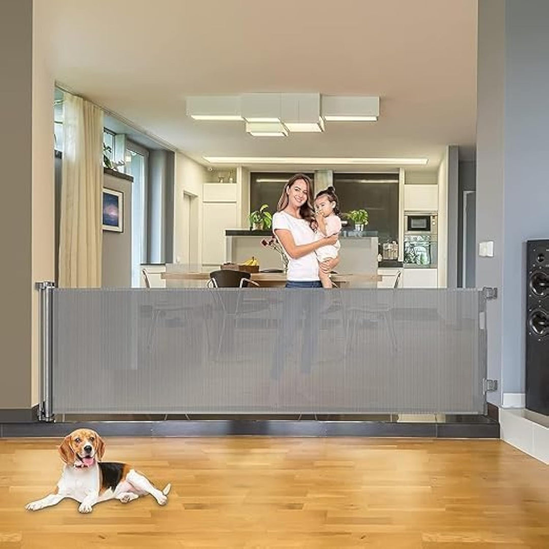 Retractable Mesh Baby Safety Gate with Automatic Closing – Kivora