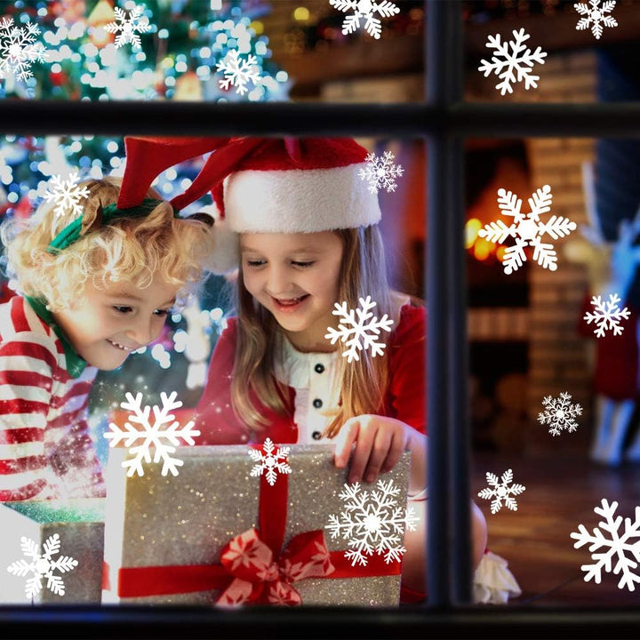 Snowflake Christmas Window Stickers - WinterGlow