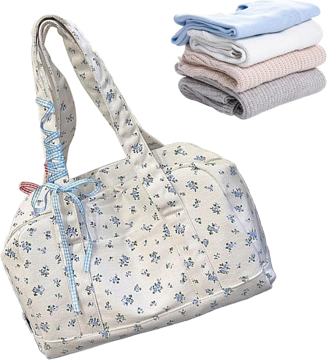 Bolsa de viaje tipo duffle Bow – Bolsa de fin de semana grande de lona con detalle de cintas – Floria