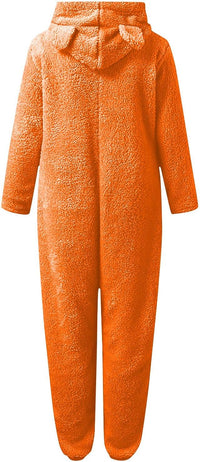 Sherpa Fuzzy Onesie with Hood - CozyCat