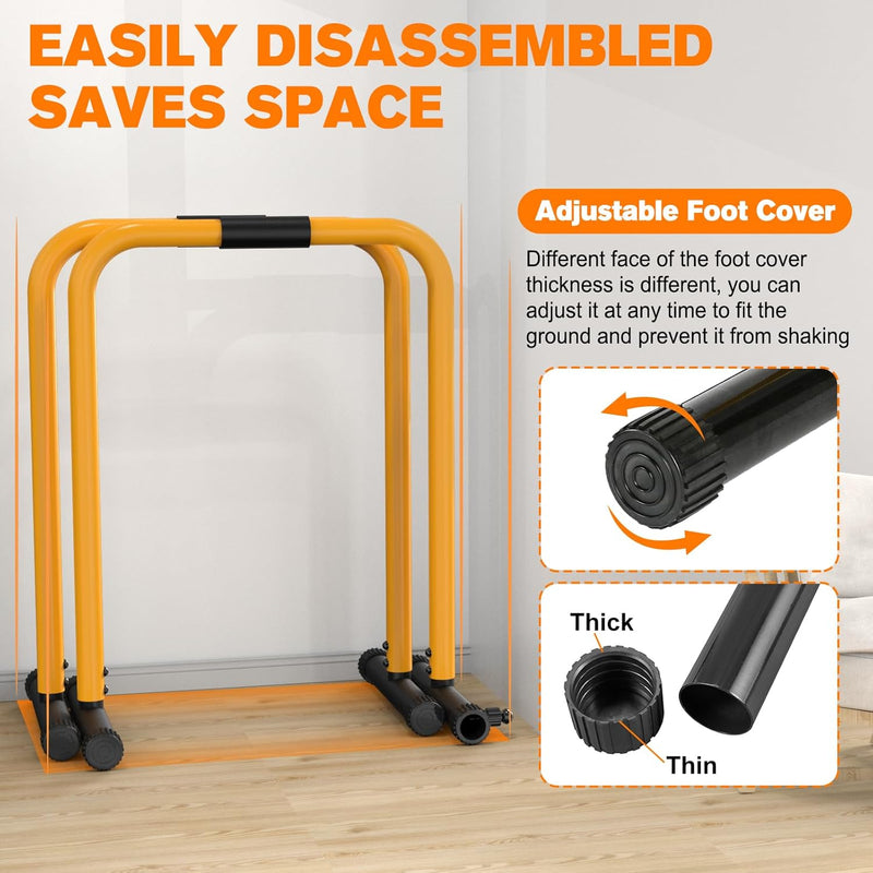 Heavy Dip Station & Push-Up Stand for Home Fitness