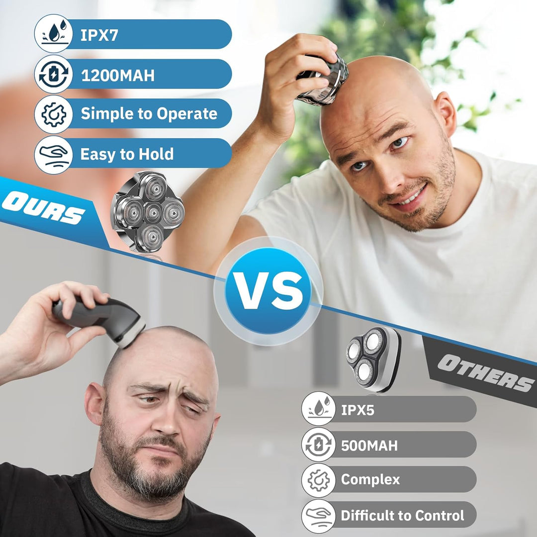 Afeitadora de cabeza magnética impermeable para hombres calvos – Tavien