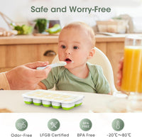 Stackable Silicone Ice Cube Trays with Storage Container